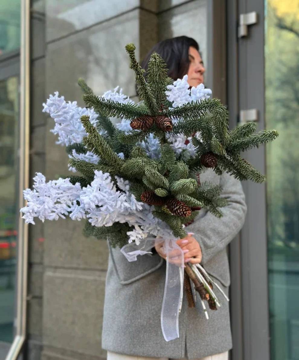 Зимний  дуо букет "Заснеженное утро"