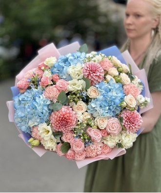 Букет от класса с георгинами № 1378